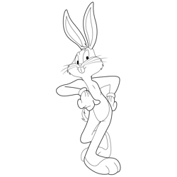 Bugs Bunny Standing In Style Free Coloring Page for Kids