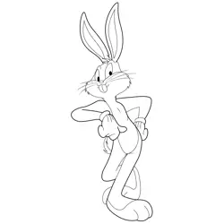 Bugs Bunny Standing In Style Free Coloring Page for Kids