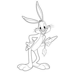 Bugs Bunny With Carrot Free Coloring Page for Kids