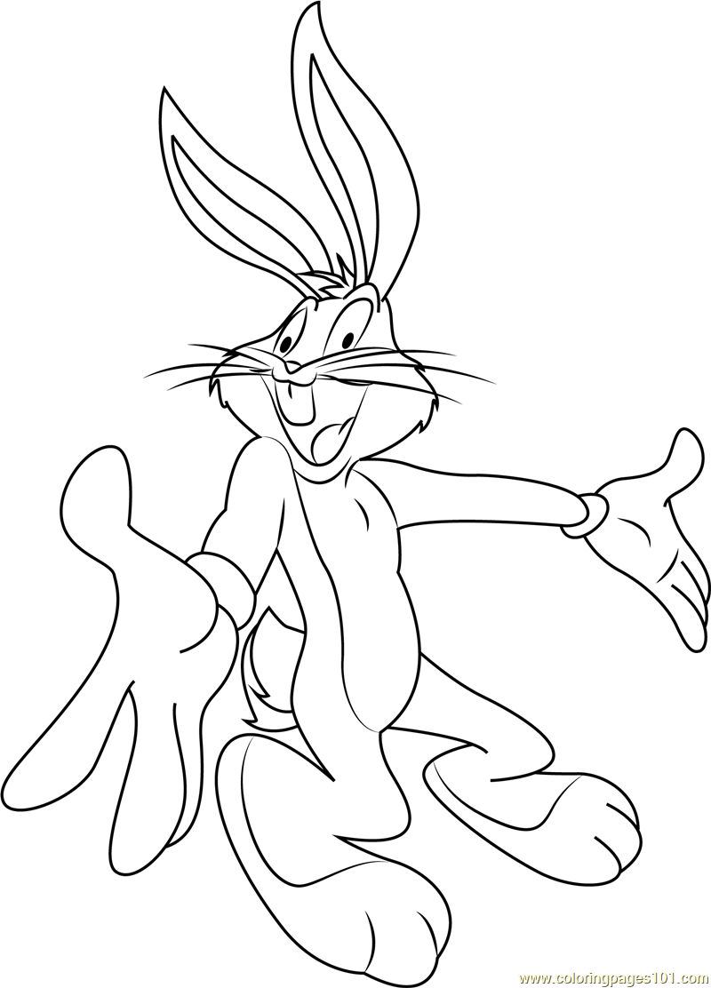 Bugs Bunny Coloring Page for Kids Free Bugs Bunny