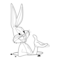 Close Up Bugs Bunny Free Coloring Page for Kids