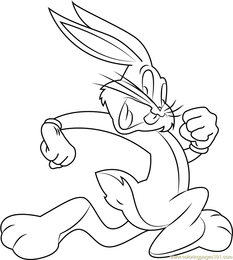 Go Go Go Coloring Page for Kids - Free Bugs Bunny Printable Coloring