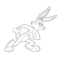 Running Bugs Bunny Free Coloring Page for Kids