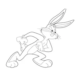 Running Bugs Bunny Free Coloring Page for Kids