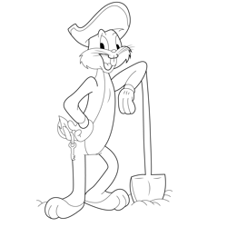 Smiling Bugs Bunny Free Coloring Page for Kids
