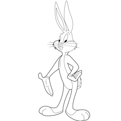Standing Bugs Bunny Free Coloring Page for Kids
