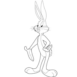 Standing Bugs Bunny Free Coloring Page for Kids
