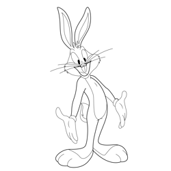 Very Happy Bugs Bunny Free Coloring Page for Kids