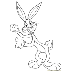 Bugs Bunny having Fun Free Coloring Page for Kids