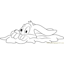 Bugs Bunny in Hole Free Coloring Page for Kids