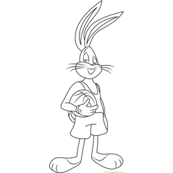 Bugs Bunny with Football Free Coloring Page for Kids