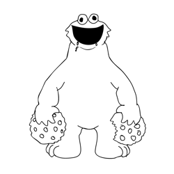 Cookie Monster 1 Free Coloring Page for Kids
