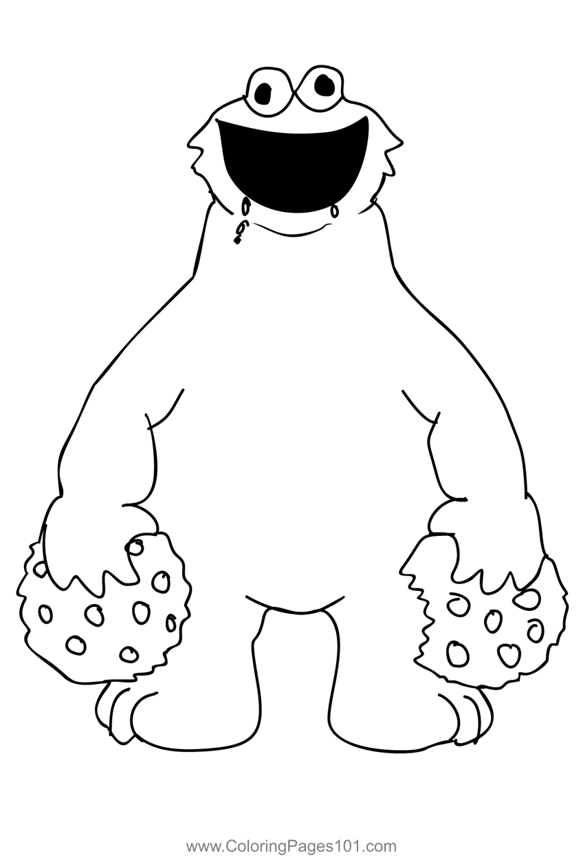 Cookie Monster 1 Coloring Page for Kids - Free Cookie Monster Printable  Coloring Pages Online for Kids  | Coloring Pages for  Kids