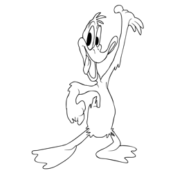 Daffy Duck  2 Free Coloring Page for Kids
