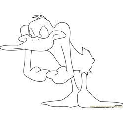 Angry Daffy Duck Free Coloring Page for Kids