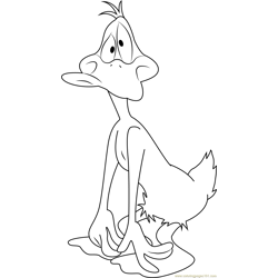Cute Daffy Duck Free Coloring Page for Kids
