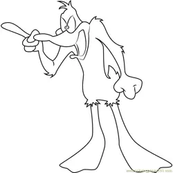 Daffy Duck Shouting Free Coloring Page for Kids