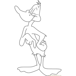 Daffy Duck by Warner Bros Free Coloring Page for Kids