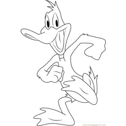 Happy Daffy Duck Free Coloring Page for Kids
