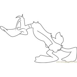 Sad Daffy Duck Free Coloring Page for Kids