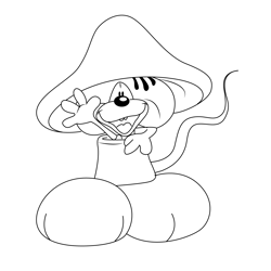 Diddl As Mushroom Free Coloring Page for Kids