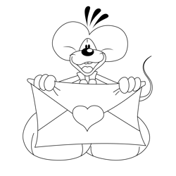 Diddl Letter Free Coloring Page for Kids