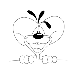 Smiling Diddl Free Coloring Page for Kids
