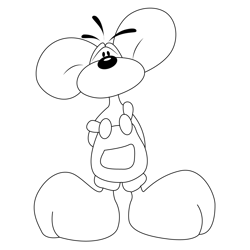Standing Diddl Mouse Free Coloring Page for Kids