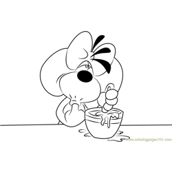 Diddlina Cooking Free Coloring Page for Kids