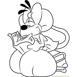 Diddlina Reading a Book Free Coloring Page for Kids