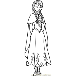 Princess Anna Free Coloring Page for Kids