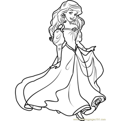 Princess Ariel Free Coloring Page for Kids