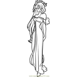 Princess Giselle Free Coloring Page for Kids