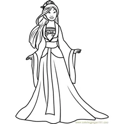 Princess Mulan Free Coloring Page for Kids