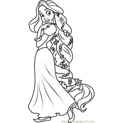 Princess Rapunzel Free Coloring Page for Kids