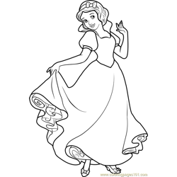 Princess Snow White Free Coloring Page for Kids