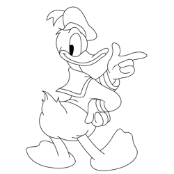 Best Donald Duck Free Coloring Page for Kids