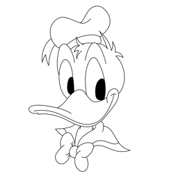 Close Up Donald Duck Free Coloring Page for Kids