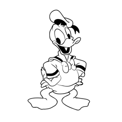 Donald Duck 2 Free Coloring Page for Kids