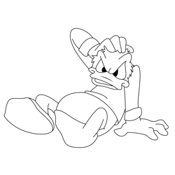 Donald Duck Confused Free Coloring Page for Kids
