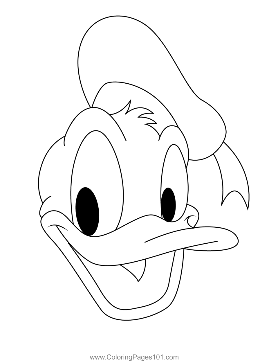 donald duck face coloring page