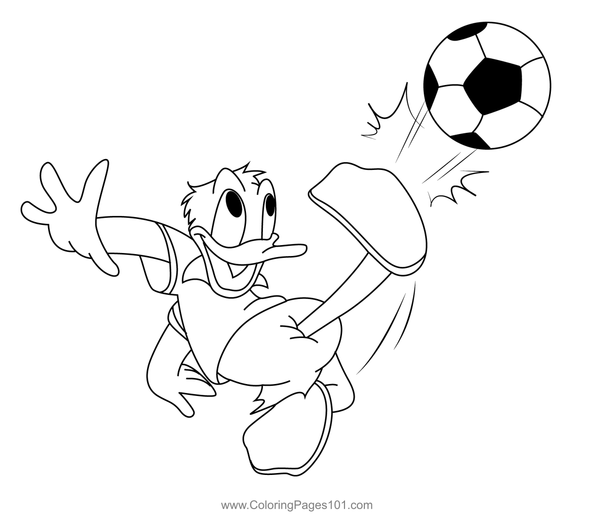 Donald Duck Kick The Football