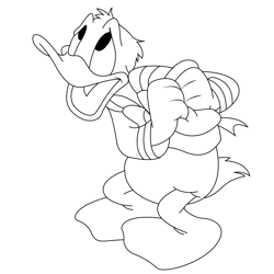 Donald Duck Looking Up Free Coloring Page for Kids
