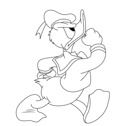 Donald Duck Walking Style Free Coloring Page for Kids