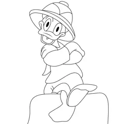 Donald Duck Wear A Nice Hat Free Coloring Page for Kids