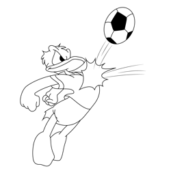 Donald Duck With Football Free Coloring Page for Kids