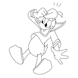 Shocking Donald Duck Free Coloring Page for Kids