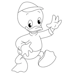 Small Duck Walking Free Coloring Page for Kids