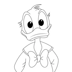 Staring Donald Duck Free Coloring Page for Kids