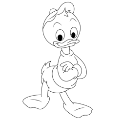 The Huey Duck Free Coloring Page for Kids